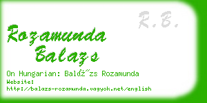rozamunda balazs business card